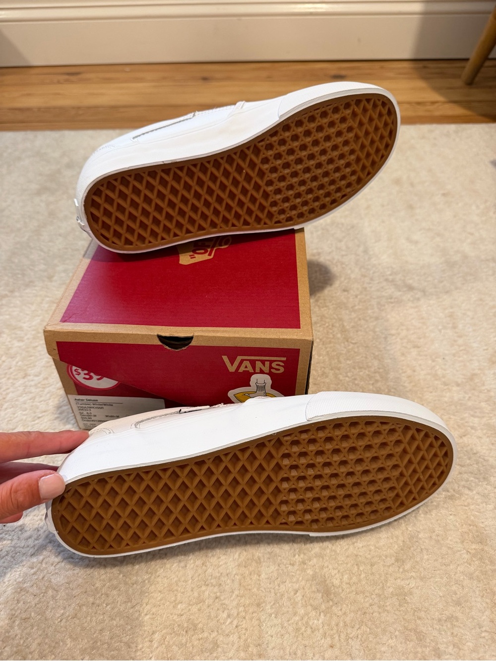 Vans White/Red Slip-On Box Label - Picture 5 of 5